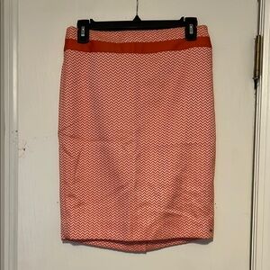 Orange Zigzag Patterned Women's Skirt